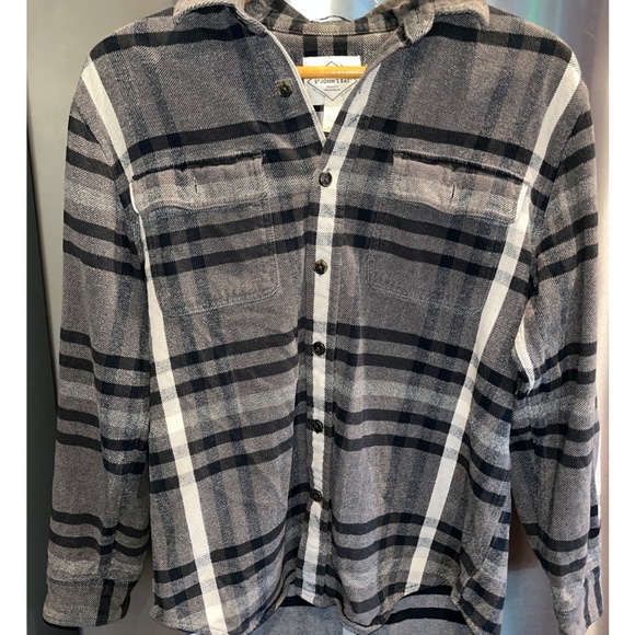 St Johns Bay BLACK GRAY work SHIRT “Classic Fit” heavy plaid FLANNEL Cotton LRG - Picture 10 of 16